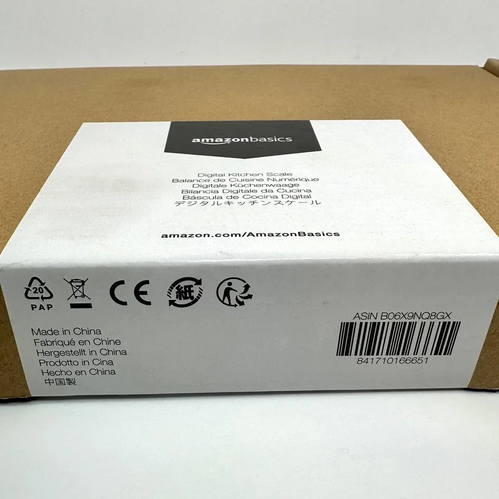 Amazon Basics Digital Kitchen Scale Stainless Steel B06X9NQ8GX Black New
